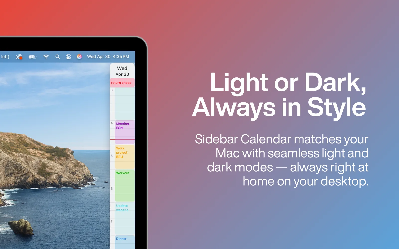 Sidebar Calendar Screenshot 2